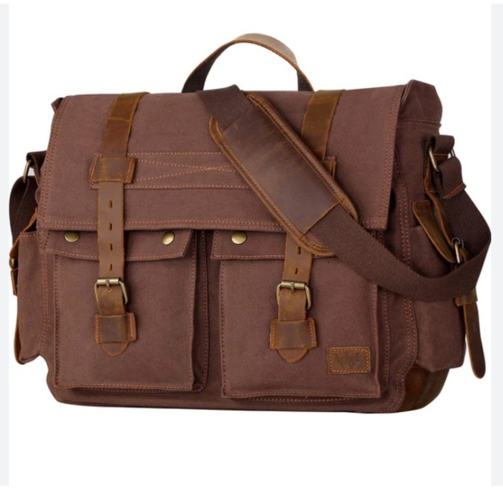 Wowbox Canvas and Leather Messenger Bag